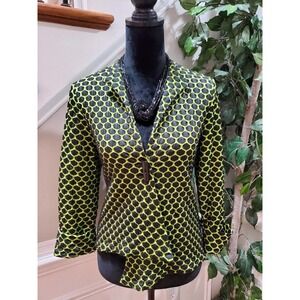 Joseph Ribkoff Women's Black & Yellow Polyester Long Sleeve Casual Jacket Size 8